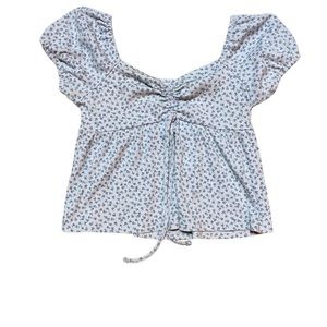 Blue and white Flowery crop top
